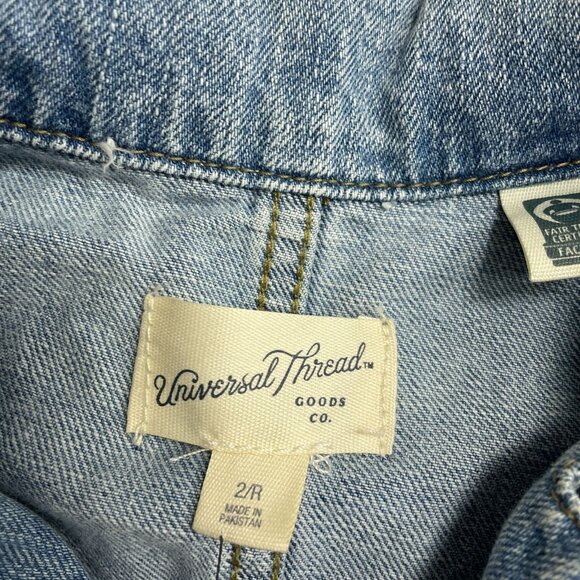 NEW Women's 2 Long Sleeve Utility Baggy Denim Jumpsuit - Universal Thread J905 - Picture 6 of 9